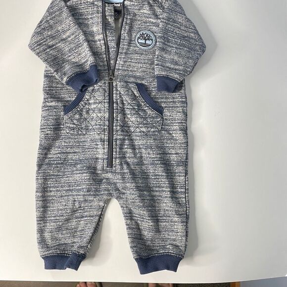 Timberland Baby One piece Hooded Outfit 3-6 mo Blue and Gray - Picture 1 of 6